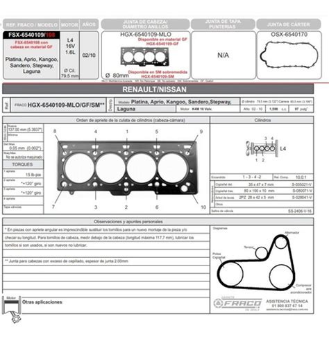 Juego Juntas Motor Empaques Nissan Platina 2002 2004 1 6l Mercado Libre