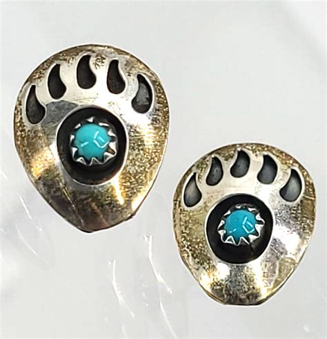 Native American Navajo Sterling Shadowbox Turquoise B Gem