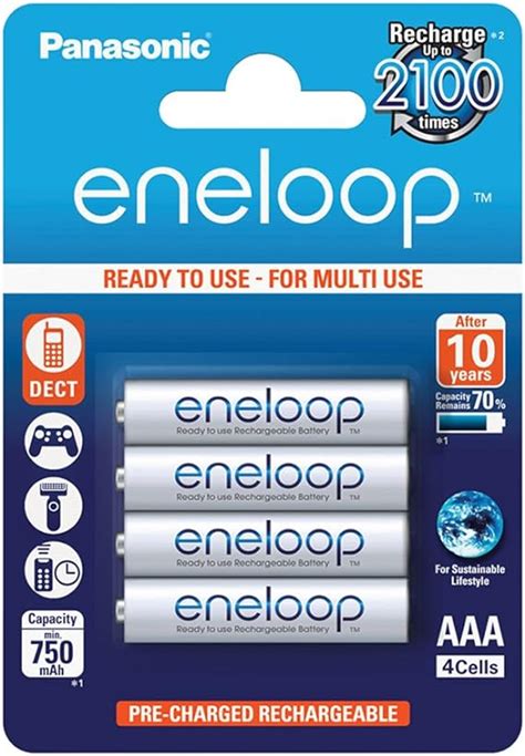 Panasonic Bk Mcce Be Eneloop Micro Aaa Mah Rechargeable Battery