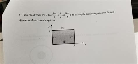 Solved Sm By Solving The Laplace Equation For The Two Vo Chegg