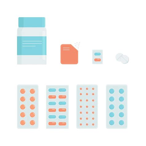 Set vector illustration of medical drugs. 3431221 Vector Art at Vecteezy