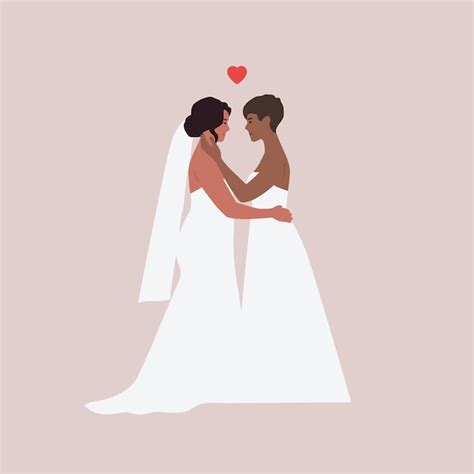 Premium Vector Two Brides Lesbian Wedding Gay Marriage Homosexual