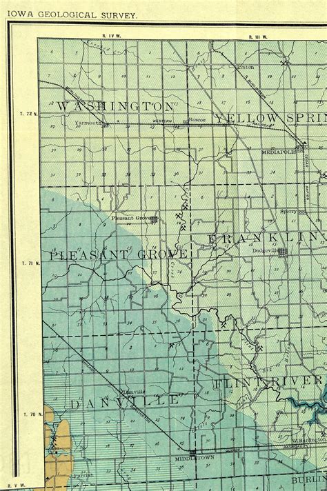 Des Moines County Iowa Map Antique Original Map West | Etsy