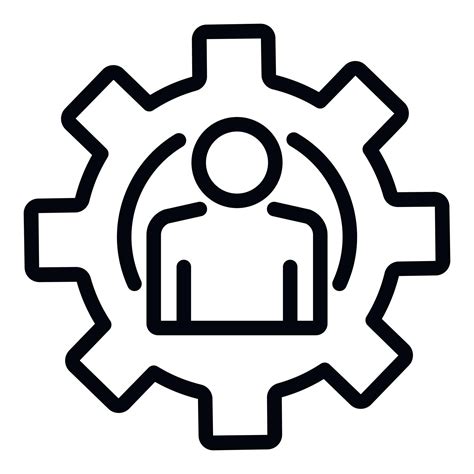 Man In Gear Icon Outline Style Vector Art At Vecteezy