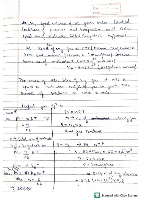 Solution Physics Kinetic Theory Of Gases Ktg Notes Studypool