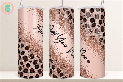 Rose Gold Diagonal Leopard Tumbler Wrap Graphic By Sunshine Design