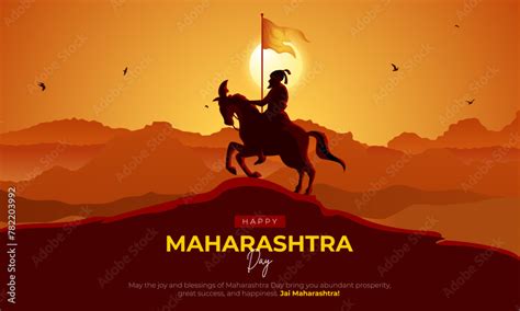 Happy Maharashtra Day Banner And Greeting Card Design Minimal And