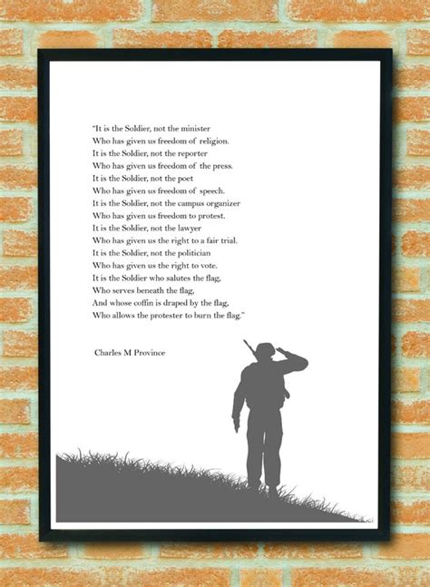 It Is The Soldier Charles M Province Memorial Day Poem Etsy