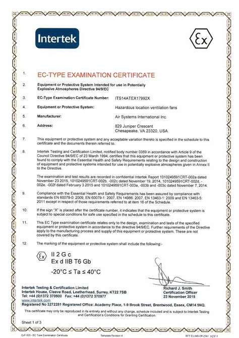 Pdf Intertek Atex Certificate Air Systems Dokumen Tips