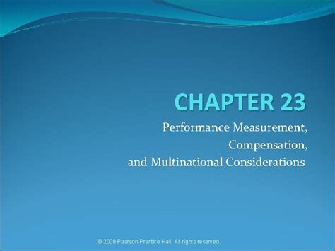 Chapter Performance Measurement Compensation And Multinational