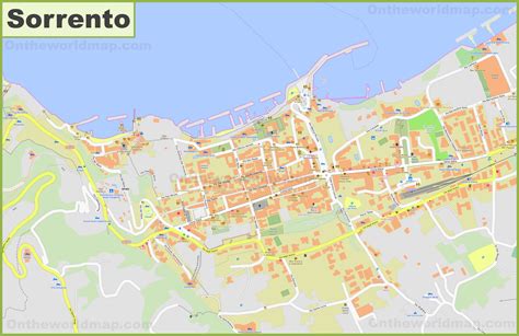 Detailed map of Sorrento - Ontheworldmap.com