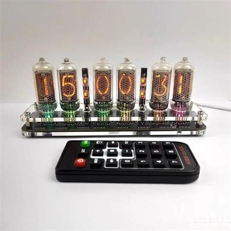 GHXamp 6 Bit IN 8 Glow Tube Clock IN8 Nixie Clock LED Ambient Light