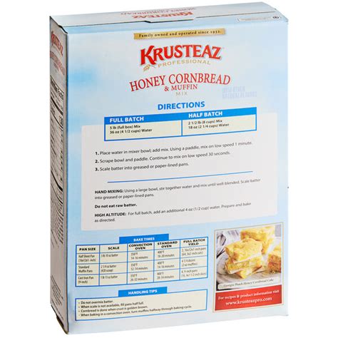 Krusteaz Professional Honey Cornbread And Muffin Mix 5 Lb