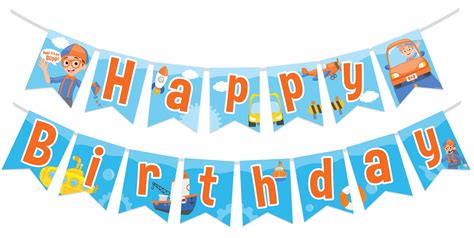 Blippi Birthday Banner Vehicle Blippi Party Supplies