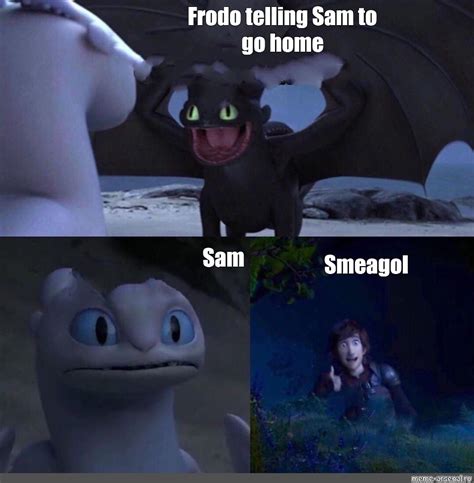 Сomics meme Frodo telling Sam to go home Sam Smeagol Comics Meme