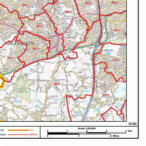 Wolverhampton - WV- Postcode Wall Map : XYZ Maps