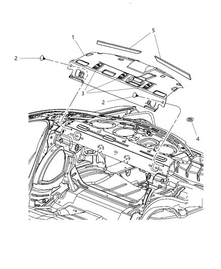 Rear Shelf Panel Of Interior Trim 2012 Dodge Charger