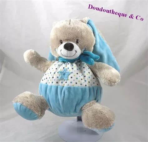 PELUCHE BOULE LAPIN MOTS D ENFANTS bleu étoile Leclerc 22 cm MO6372