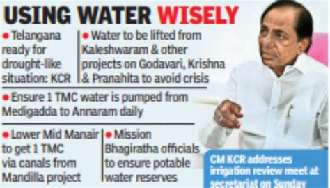 Godavari River Kcr Directs Officials To Utilise Kaleshwaram Water To