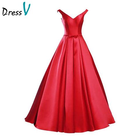 Dressv Elegante Red Matte Cetim Longo Vestido De Baile 2017 Simples A