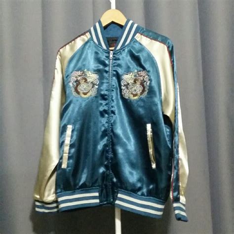 Sukajan Japan Satin Embroidery Jacket Men S Fashion Coats Jackets