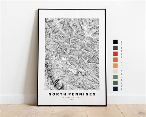 North Pennines Map Print Topography Map Print North Etsy