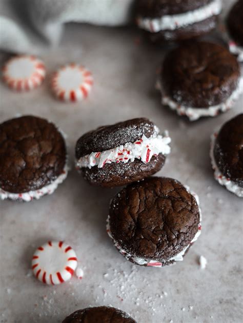 Peppermint Brownie Sandwich Cookies Dairy Free Sugared And Stirred