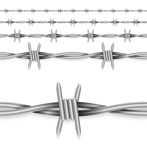 Naturalistic 3D View Metal Barbed Wire Seamless Pattern 3355604