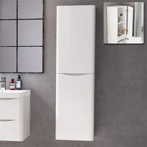 White Gloss Tall Bathroom Cabinet Needlewoksinc