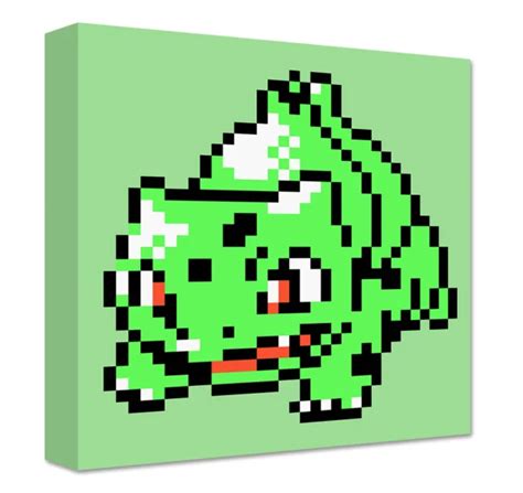 Bulbasaur Pixel Art Toile Mural Large Art Pokemon Jeu Pi Ce D Coration