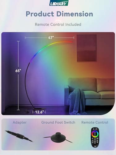 Snapklik Lediary Arc Floor Lamp Modern Rgb Standing Lamp