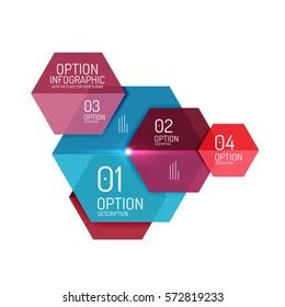 Infographic Hexagon Geometric Venn Diagram Chart Stock Vector Royalty