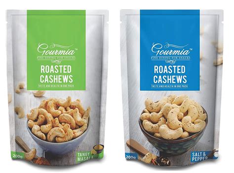 Gourmia Combo Of Roasted Cashews Salt And Pepper Tangy Masala Combo