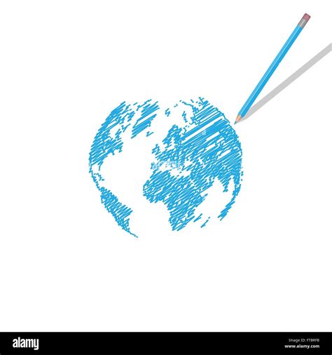 World Map Scribble Illustration Stock Vector Image Art Alamy