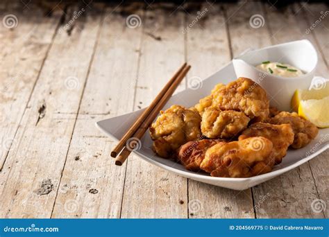 Spicy chicken karaage stock image. Image of dinner, table - 204569775