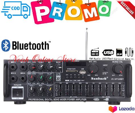 PROMO Sunbuck Audio Fleco AV MP326BT Amplifier Bluetooth USB SD FM