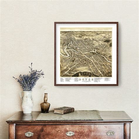 Vintage Map of Dover, New Hampshire 1877 by Ted's Vintage Art