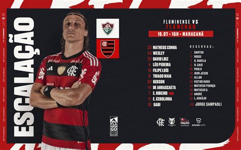 SAIU Flamengo divulga escalação para jogo contra o Fluminense pelo