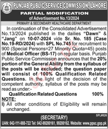 Punjab Public Service Commission Ppsc Jobs Job Advertisement