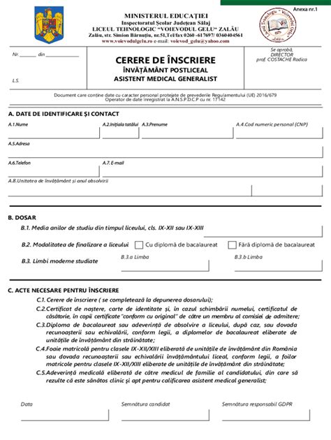 Fillable Online Form Cerere De Inscriere Pl Cdr Fax Email Print Pdffiller