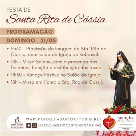 Par Quia Do Kobrasol Festeja Santa Rita De C Ssia Arquidiocese De