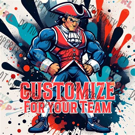 Minuteman Wrestling Mascot Png Files Blue And Red Original Design