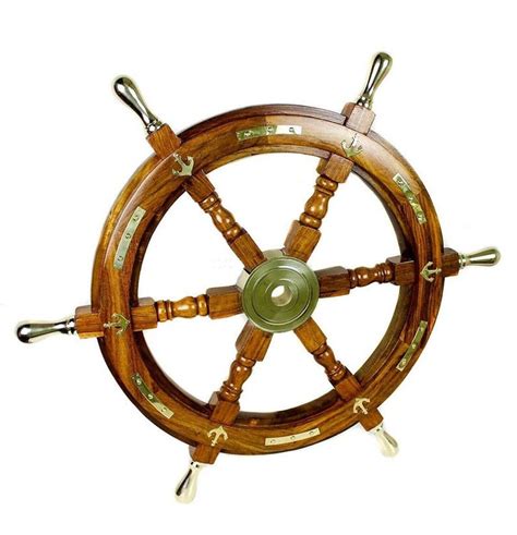 Wooden Ship Steering Wheel Pirate Rustic Captain Ship Wheel Nautical