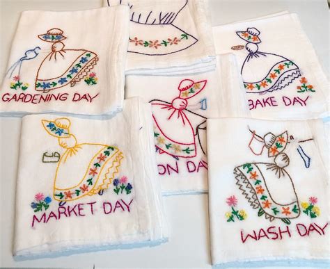 Embroidered Flour Sack Towel Pattern Princess