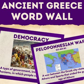 Ancient Greece Vocabulary Word Wall Cards By Mary Wells Teaches History