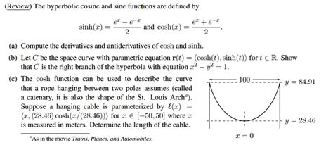 Solved Review The Hyperbolic Cosine And Sine Functions Are Defined By