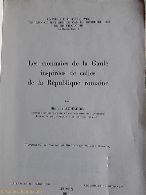 Simone Scheers Les monnaies de la Gaule inspirées de