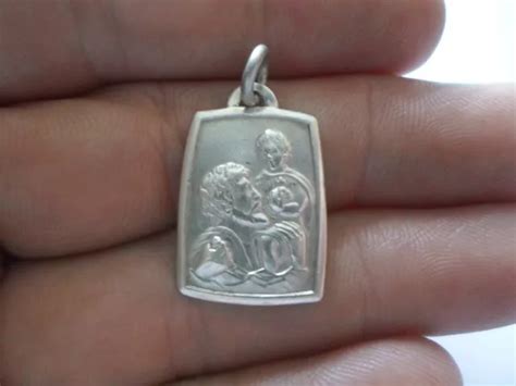 Ancien Pendentif En Argent Massif M Daille Religieuse Saint