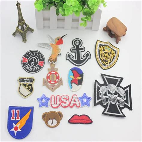 12PCs Mixed Patches For Clothing Iron On Embroidered Appliques DIY