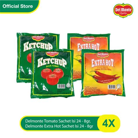 Promo Delmonte Sachet Isi Gr Saus Tomat Pcs Saus Extra Hot